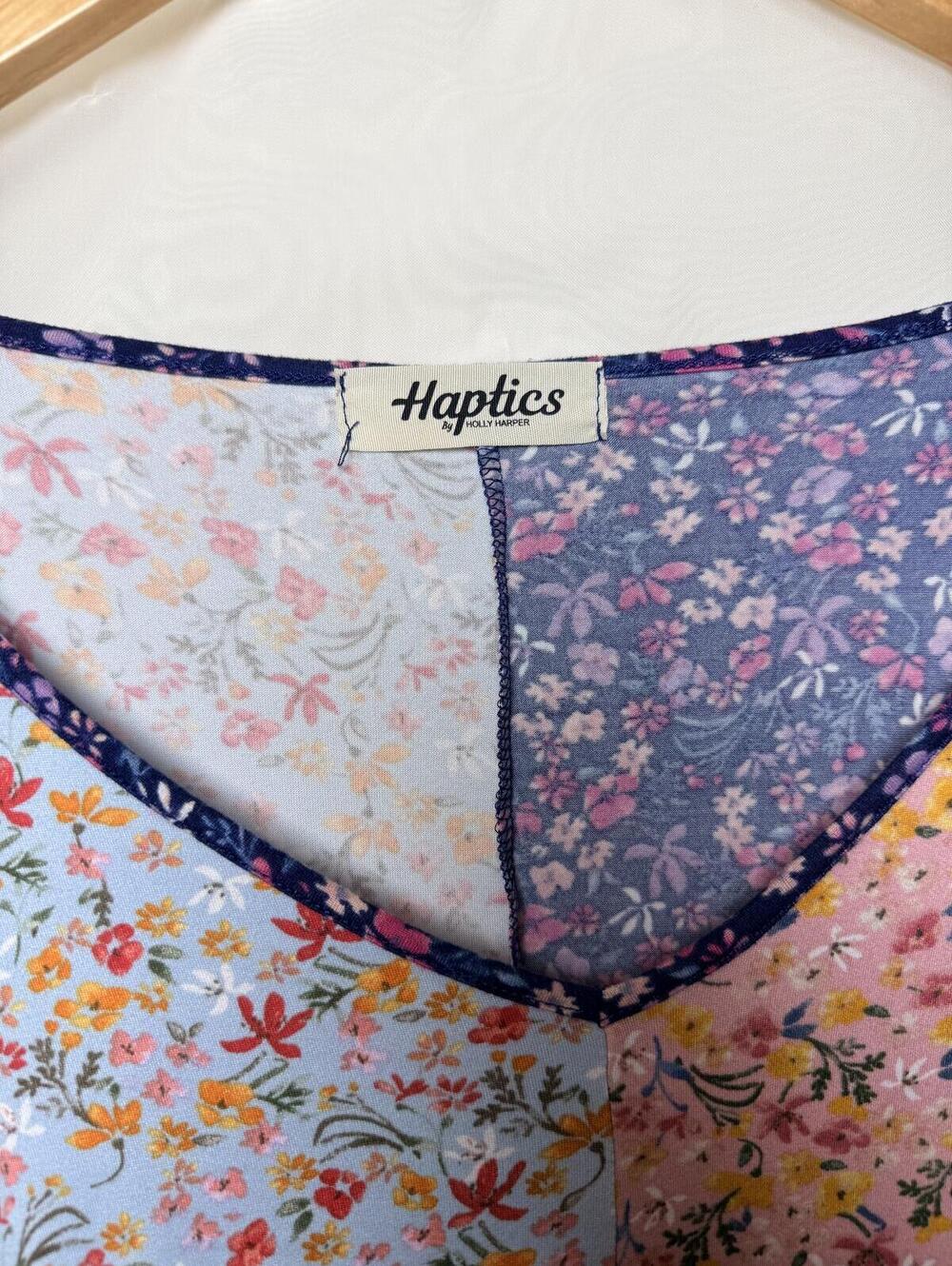 Haptics by Holly Harper Floral Patchwork Babydoll Boho Swing Dress - Picture 3 of 6
